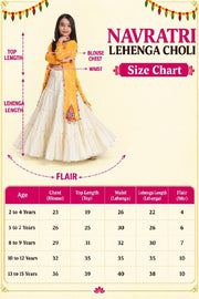 Women Girls Traditional Indian Lehenga Choli Set with Orange Embroidered Long Kurti
