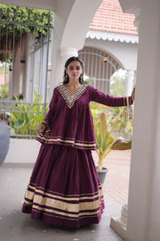 Women’s Lengha Choli with Embroidered Neckline