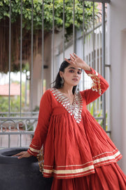 Women’s Lengha Choli with Embroidered Neckline