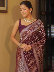 Design and Rich Zari Border, Elegant Indian Traditional Saree for Wedding, Festival & Party Wear