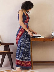 Women’s Ready to Wear Mul Cotton Saree with Pocket For Trdaitional look