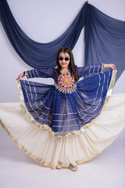 Top and Cream Flared Lehenga Skirt, Ethnic Wear for Navratri, Wedding, Festival & Party