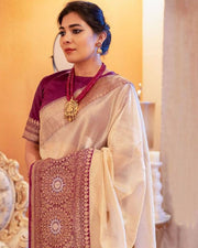 Woven Butti Design, Elegant Indian Saree for Wedding, Festival & Party Wear