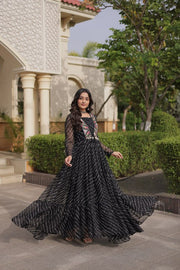 Women’s Anarkali Maxi Dress with Embroidered Bodice
