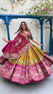 Women’s Traditional Indian Lehenga Choli with Printed Flared Skirt