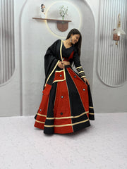 Women’s Roman Silk Lehenga Choli with Dupatta Real Mirror Work