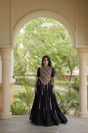 Women’s Stitched Rayon Lehenga Choli Set with Mirror Lace