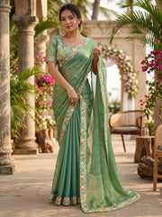 Women’s Floral Embroidered Saree, Designer Wedding & Festive Wear