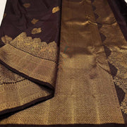 Deep Purple Soft Lichi Silk Saree for Women with All Over Jacquard Work