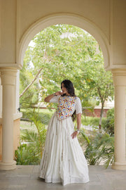 Women’s Stitched Rayon Lehenga Choli Set with Mirror Lace