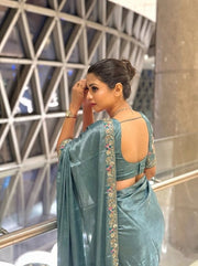 Women’s Saree with Embroidered Border For Traditional Look