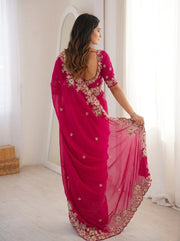Elegant Indian Traditional Saree with Matching Blouse for Wedding, Party & Festive Wear
