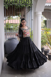 Women’s Ethnic Anarkali Gown Dress with Embroidered Bodice
