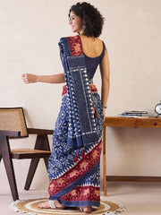 Women’s Ready to Wear Mul Cotton Saree with Pocket For Trdaitional look