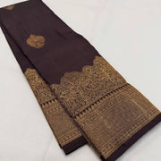 Deep Purple Soft Lichi Silk Saree for Women with All Over Jacquard Work