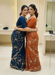 Indian Saree for Wedding, Party & Festive Wear, Traditional Saree with Matching Blouse