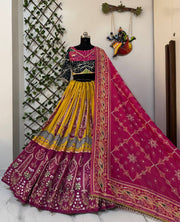 Women’s Traditional Indian Lehenga Choli with Printed Flared Skirt