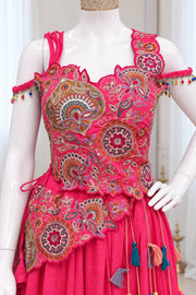 Women’s Pink Embroidered Lehenga Choli Set