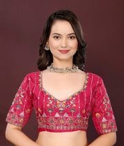 Women’s Green Bandhani Print Saree with Embroidery Work Border