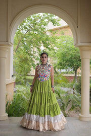 Women’s Rayon Lehenga with Kutchi Work Blouse