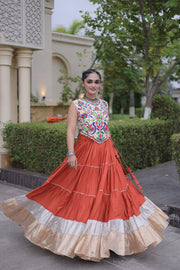 Women’s Rayon Lehenga with Kutchi Work Blouse
